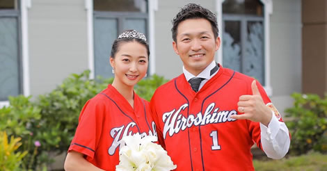 鈴木誠也が愛理夫人との『ユニフォーム』姿をインスタグラムに投稿！