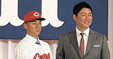 ドラフト１位・佐々木泰、目指すは鉄人！金本さんの背番号「１０」に